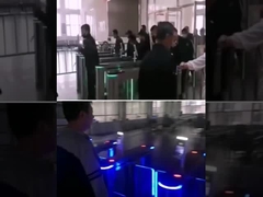 Pedestrian Swing Barrier Turnstile SUS304 Stainless Steel Dengan Pembaca RFID