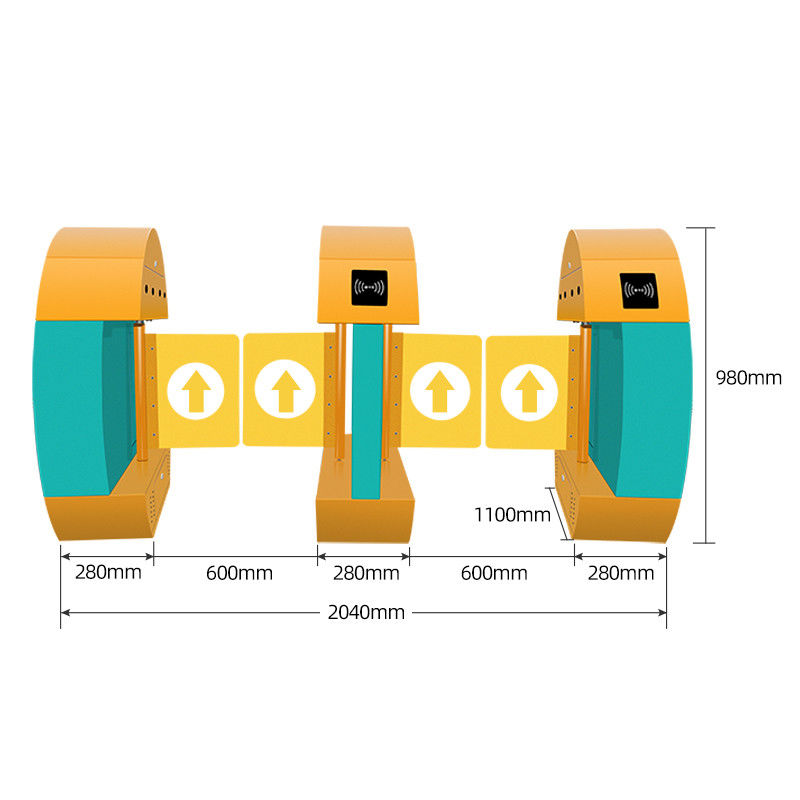 40p/menit TK Swing Barrier Gate Turnstile 0.2s Untuk Taman Bermain Anak