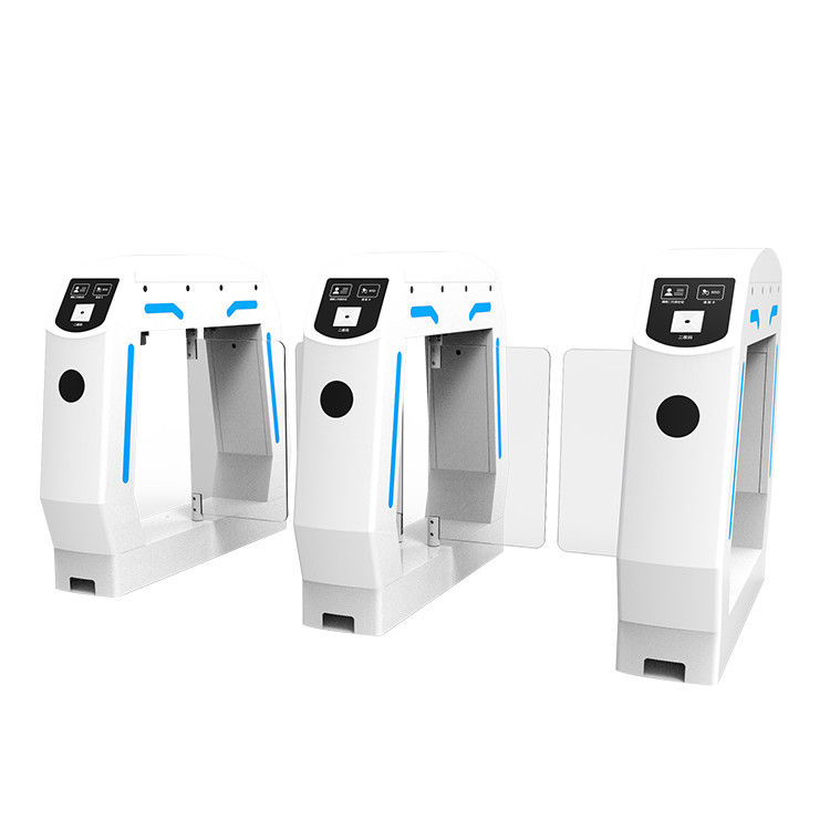 White Swing Barrier Gate Turnstile Optical Tipe 35 Orang / Menit Untuk Kantor Sekolah Bandara